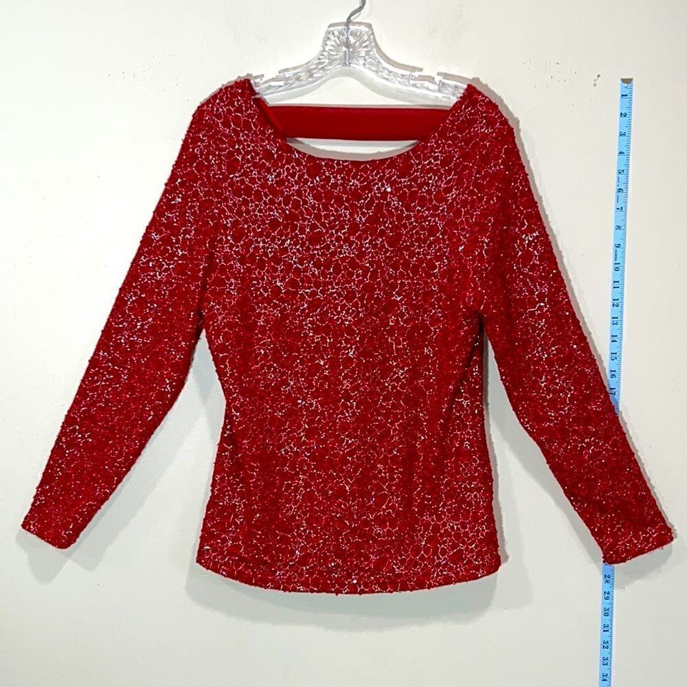 Red & Silver Jennifer Lopez Dress Top. Size XL.
